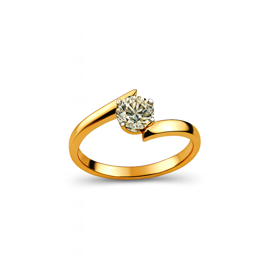 Beautiful 18 Kt Gold  Natural Diamond Ring 